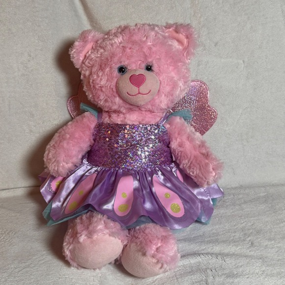 Build-A-Bear Other - Build-A-Bear Beary Fairy Bear Pink 18" With Fairy Wing Dress BEAUTIFUL- Retired